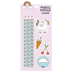 Magic Maisy Stationery Set - Pencils and Erasers