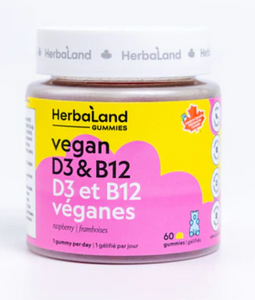 Herbaland Vegan Gummies-Vegan D3 & B12-90's