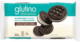 Glutino-Chocolate Vanilla Cream Cookies-Vegan and Gluten-Free